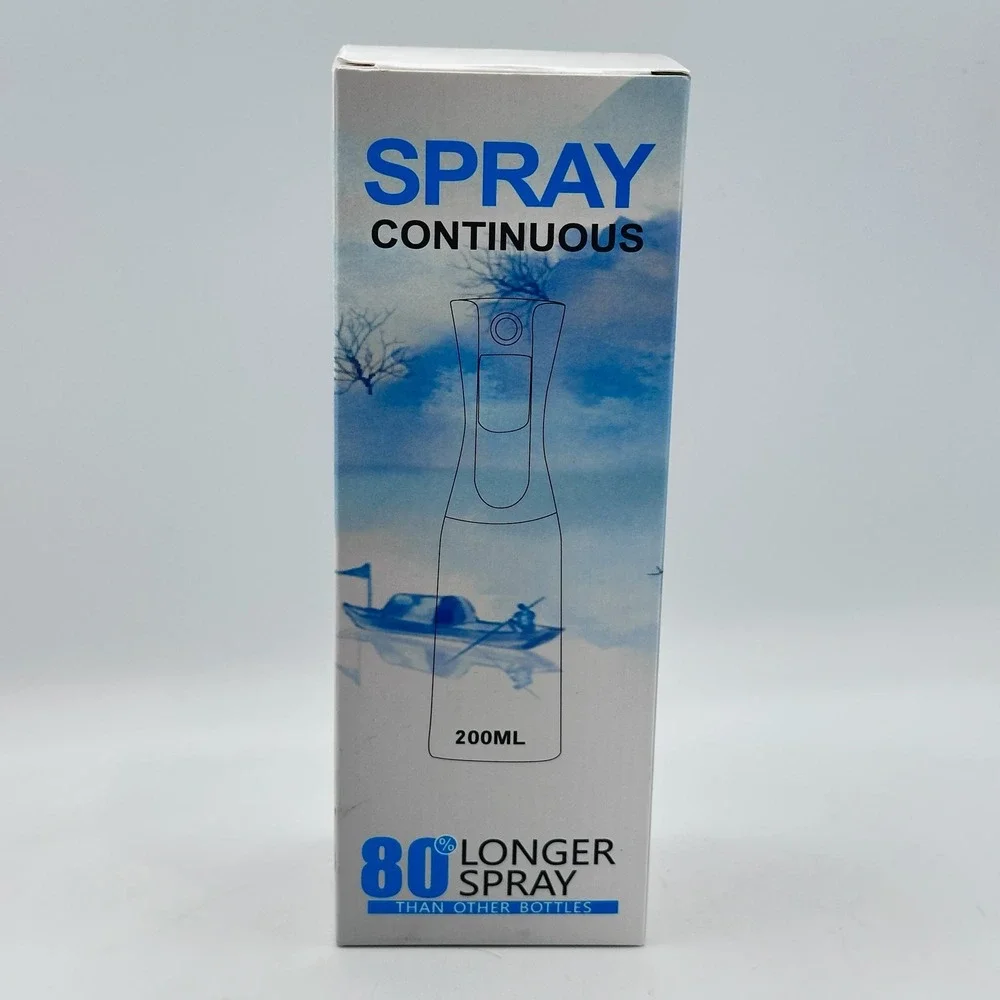 Continuous Spray Bottle 200ml‎ Fine Mist Airless Leak Proof for Hair Skin Plants